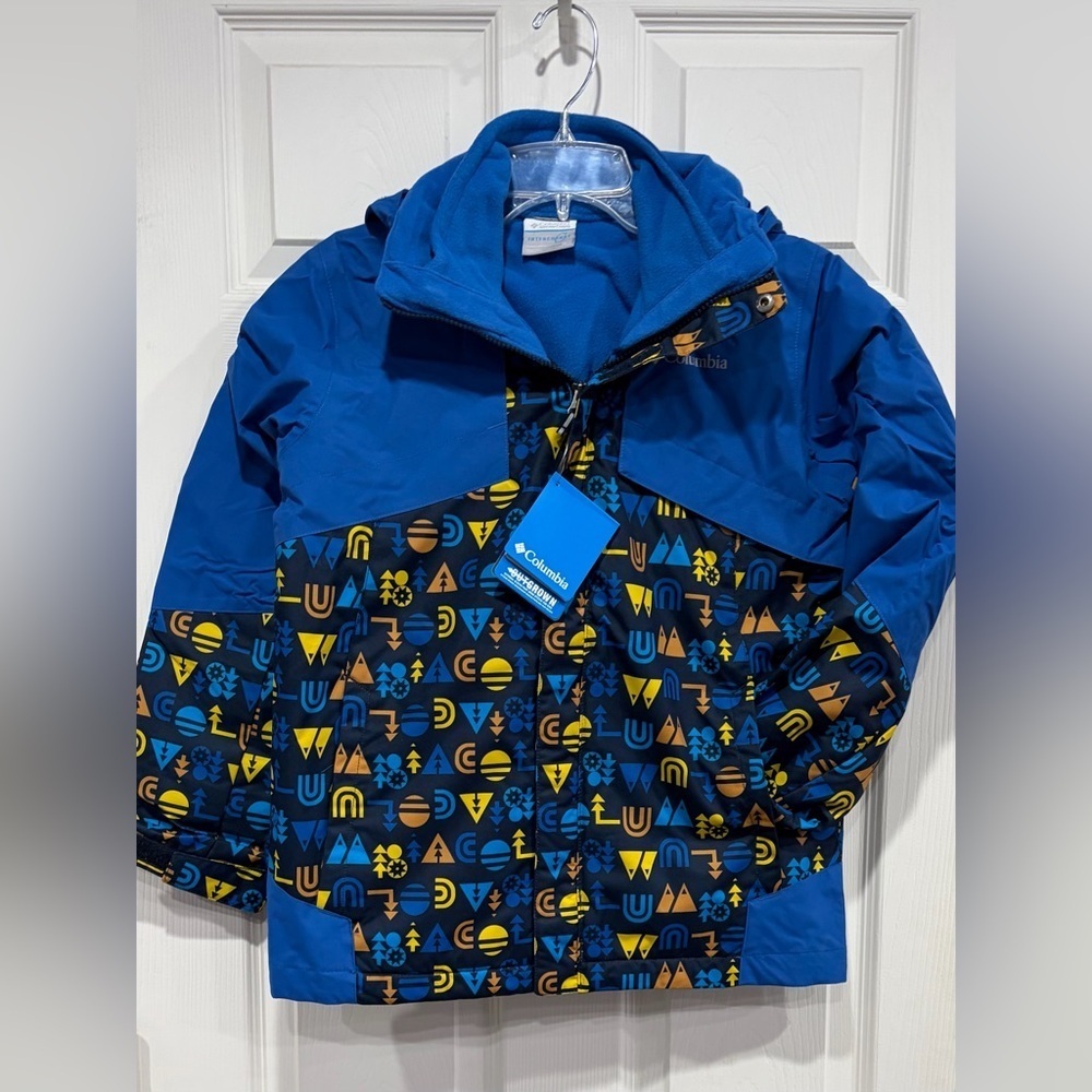 Columbia Boy's Medium Bugaboo II Fleece Interchange Jacket Blue NWT Ski Snow